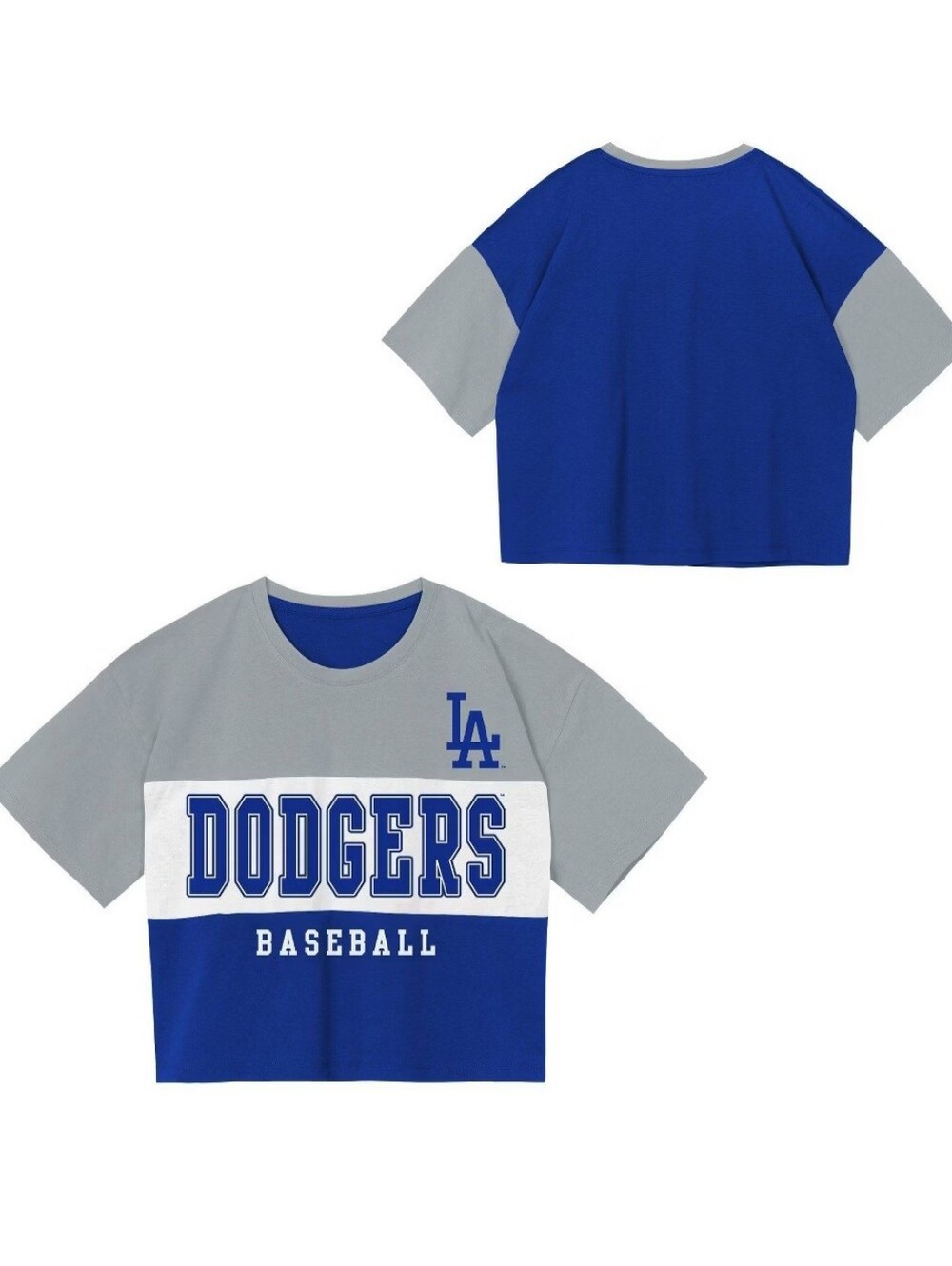 MLB Los Angeles Dodgers Youth Girls' Colorblock T-Shirt - XS